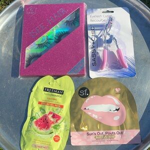 4pc beauty bundle- eyelash set eyelash curler face mask lip mask 🎁plus surprise🎁
